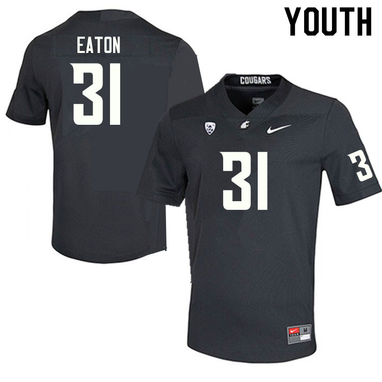 Youth #31 Will Eaton Washington State Cougars College Football Jerseys Sale-Charcoal